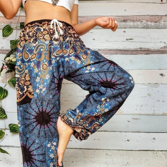 Blue and gold harem pants - Picture 2 of 4